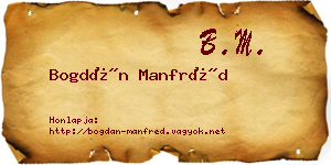 Bogdán Manfréd névjegykártya